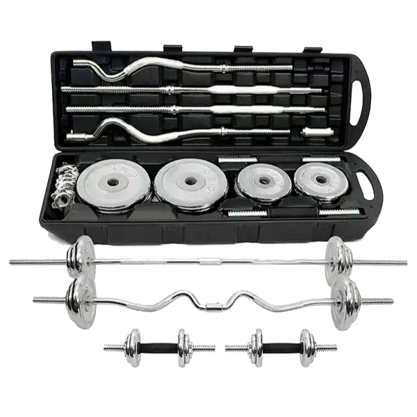 Dumbbell and barbell set, 55 kg
